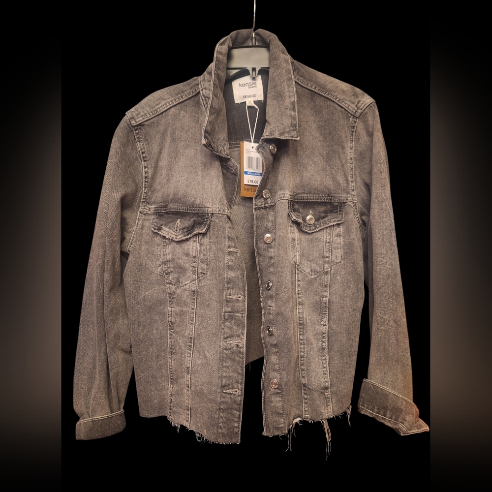 Kensie Charcoal Denim Jacket